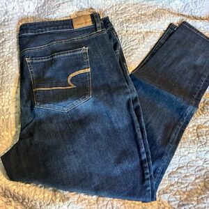 American Eagle Outfitters Blue Jeggings with Faded Indigo Style